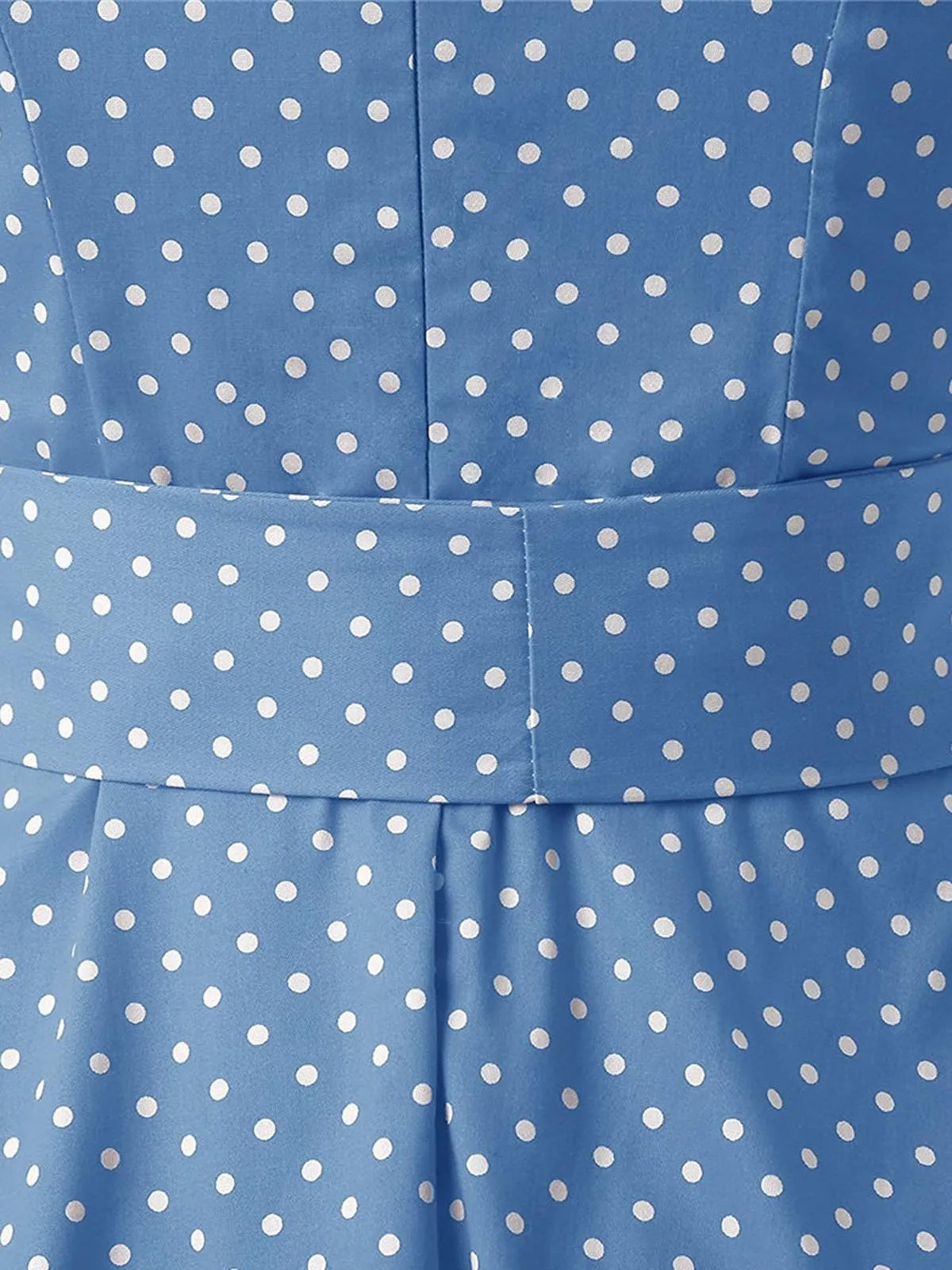 US Only Blue 1950s Polka Dot Swing Dress