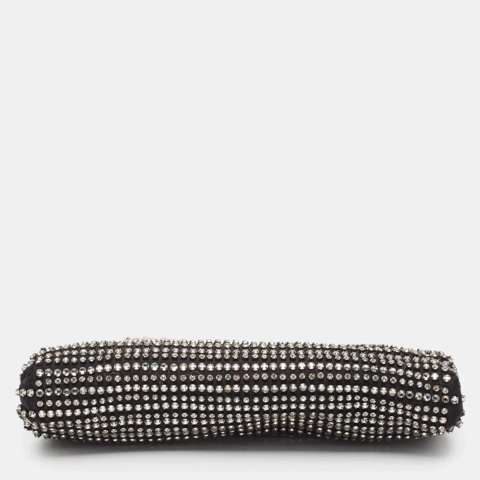 Valentino  Satin Crystal Studded Frame Chain Clutch