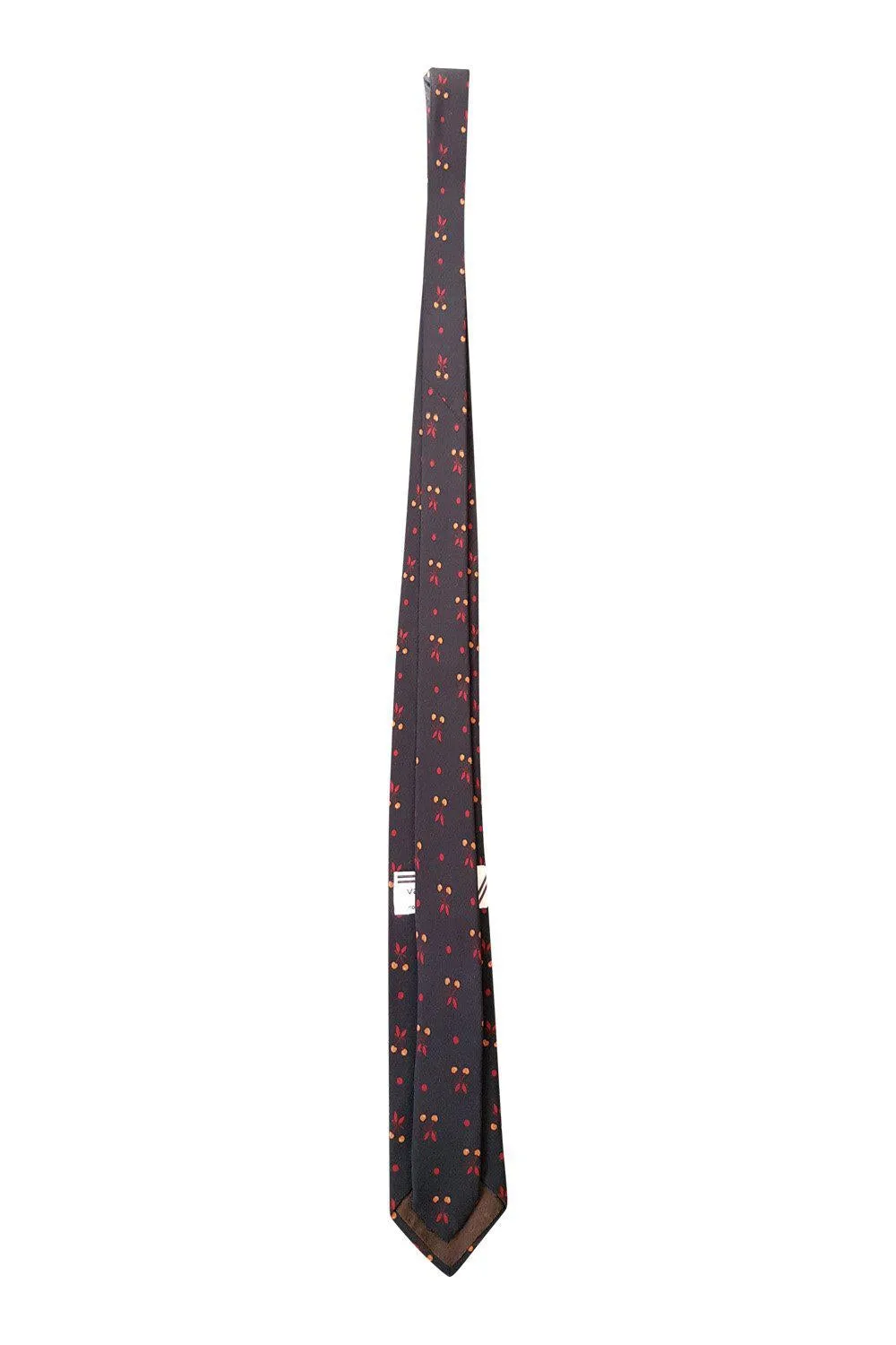 VALENTINO Vintage 100% Silk Black Berry Print Tie (55)