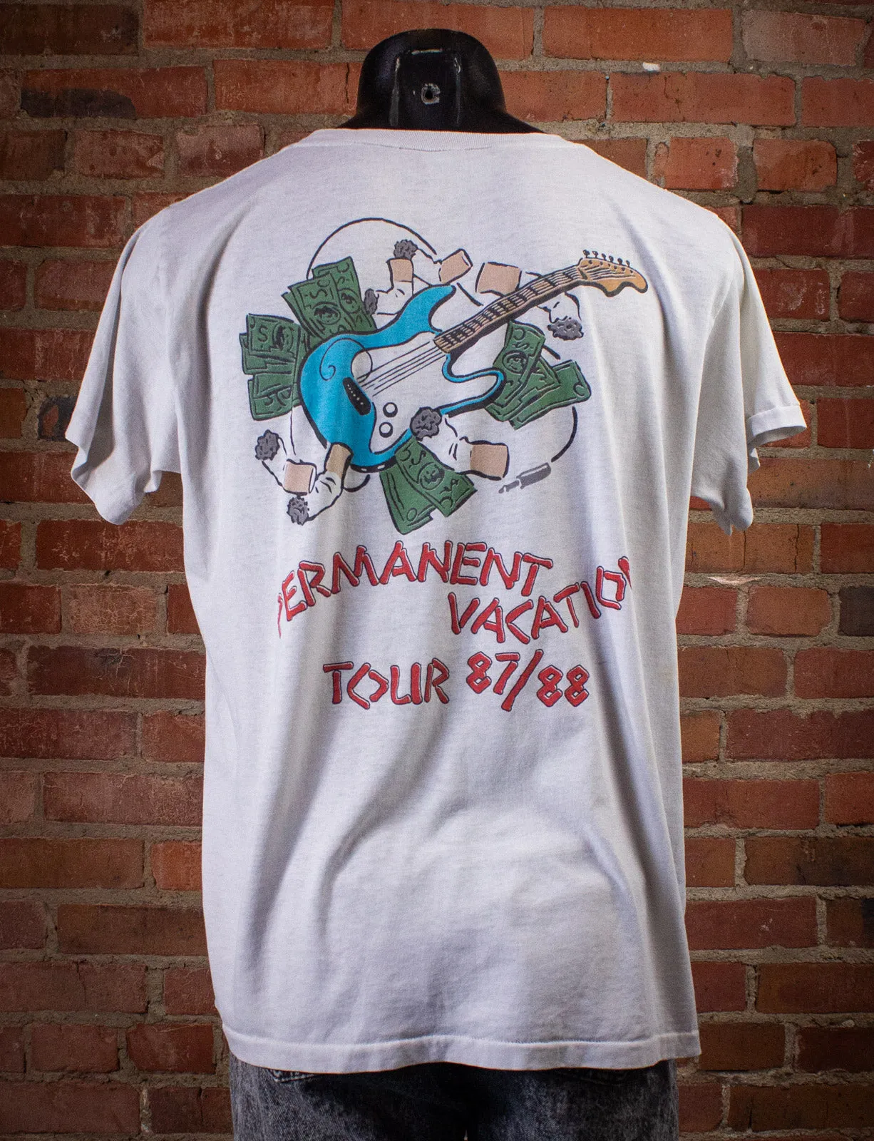 Vintage Aerosmith Permanent Vacation Concert T Shirt 1987 White Large