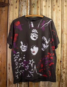 Vintage KISS Alive Worldwide All Over Print Concert T Shirt 1996-97 Black XL