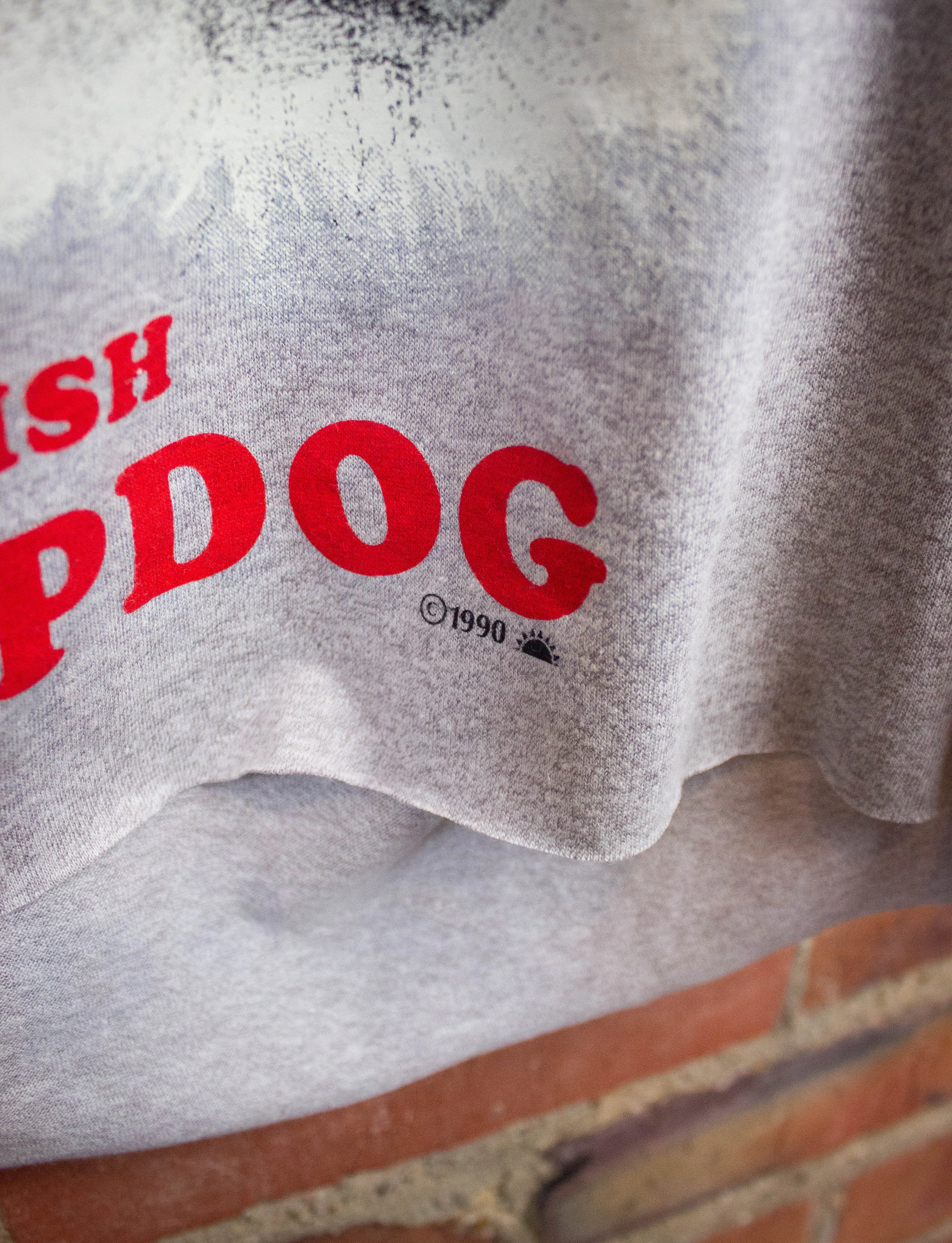 Vintage Old English Sheppard Dog Cropped Graphic T-Shirt 1990 L