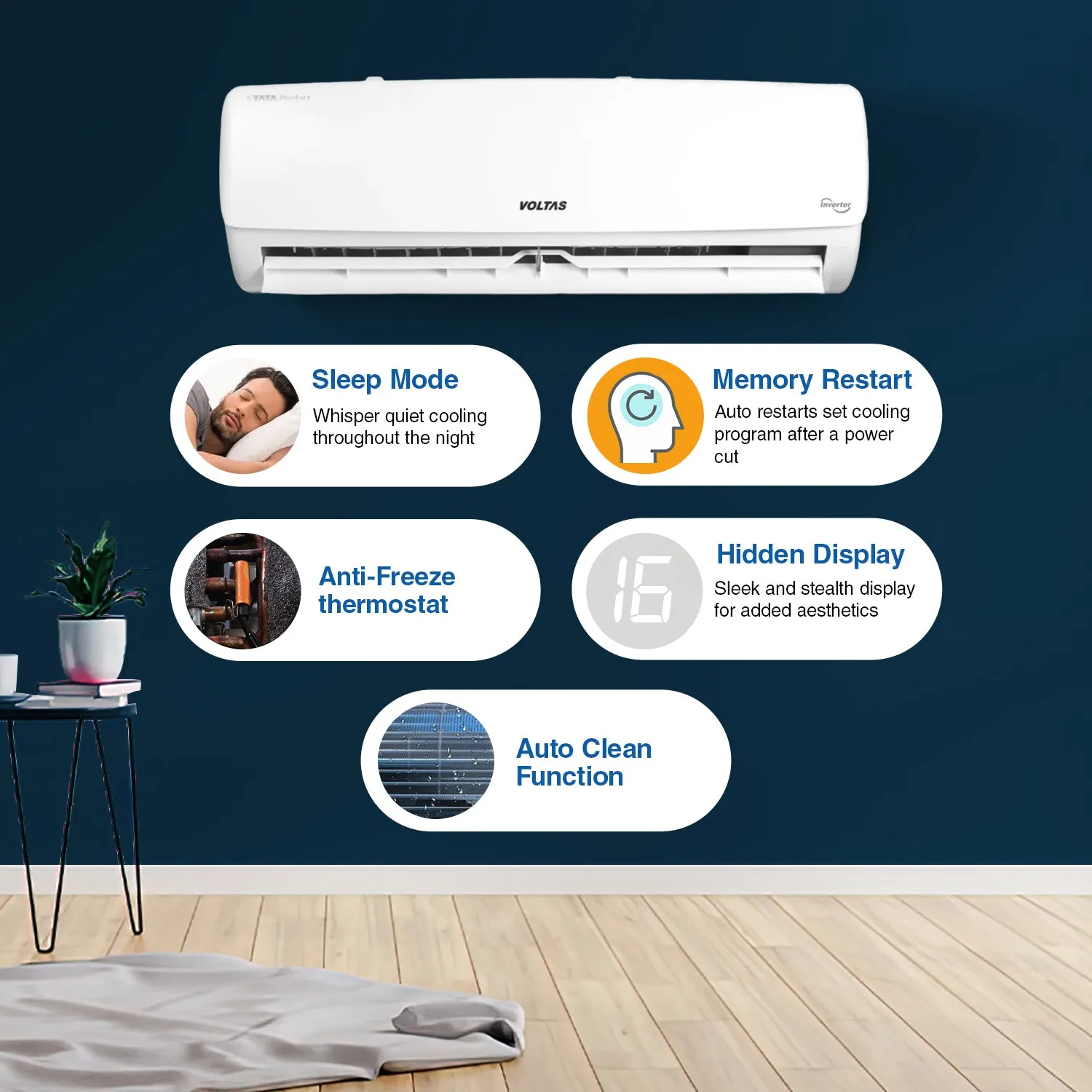 Voltas Adjustable Inverter Split AC, 2 Ton, 3 star - 243V Vectra Elegant