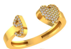 VS Diamonds & 10K Gold Initial J Heart Ring