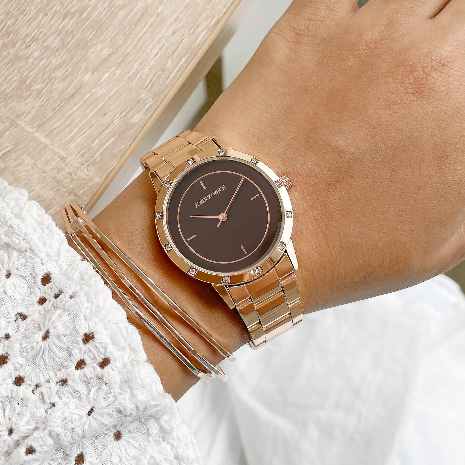 Wildflower Rosegold Watch Bracelet Stack