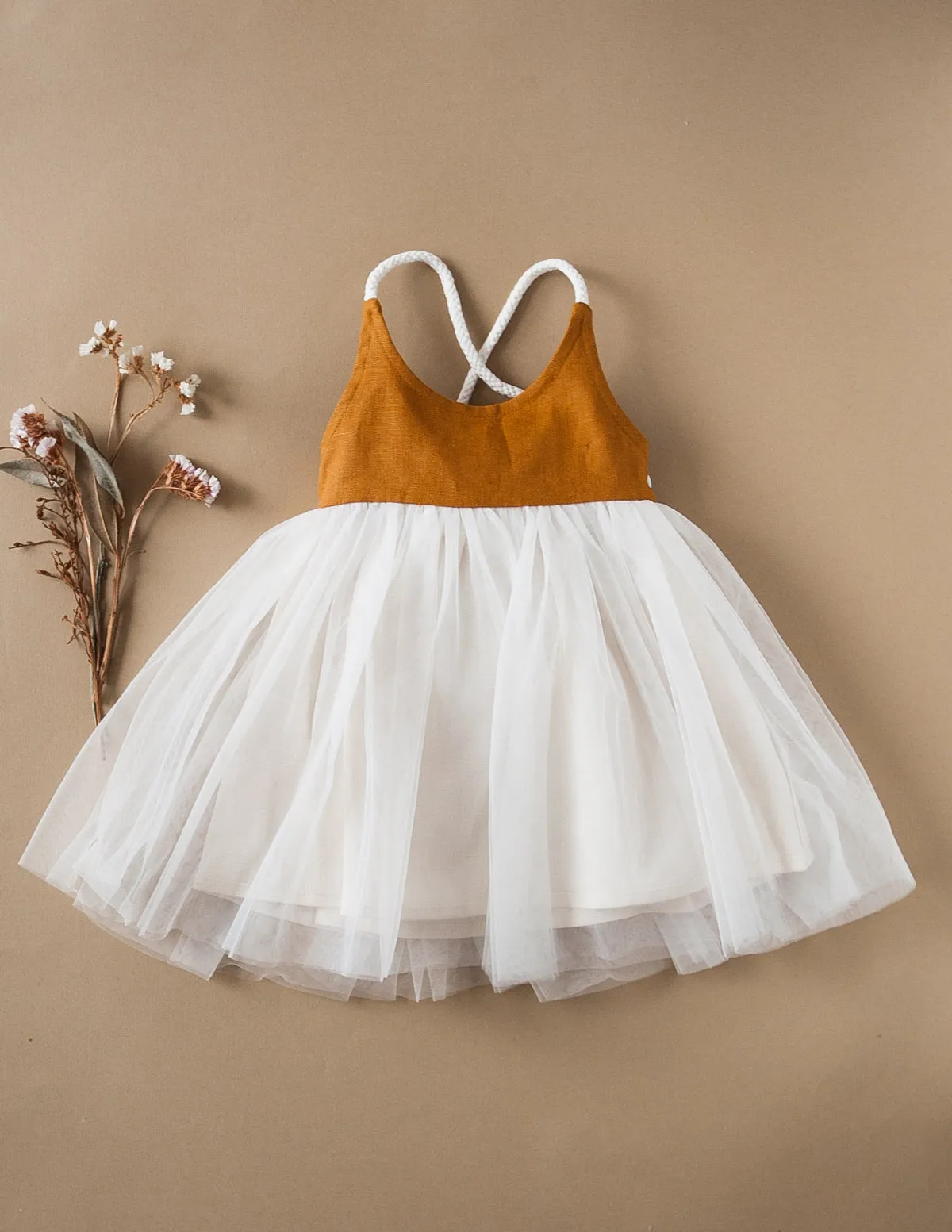 Willa Linen Tutu Dress - Nutmeg