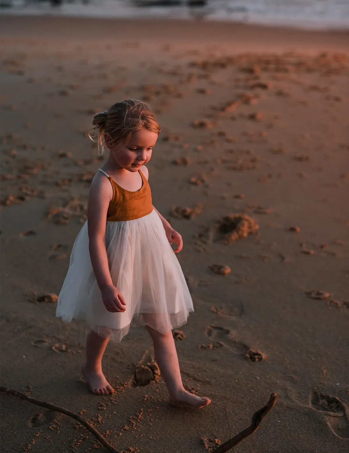 Willa Linen Tutu Dress - Nutmeg