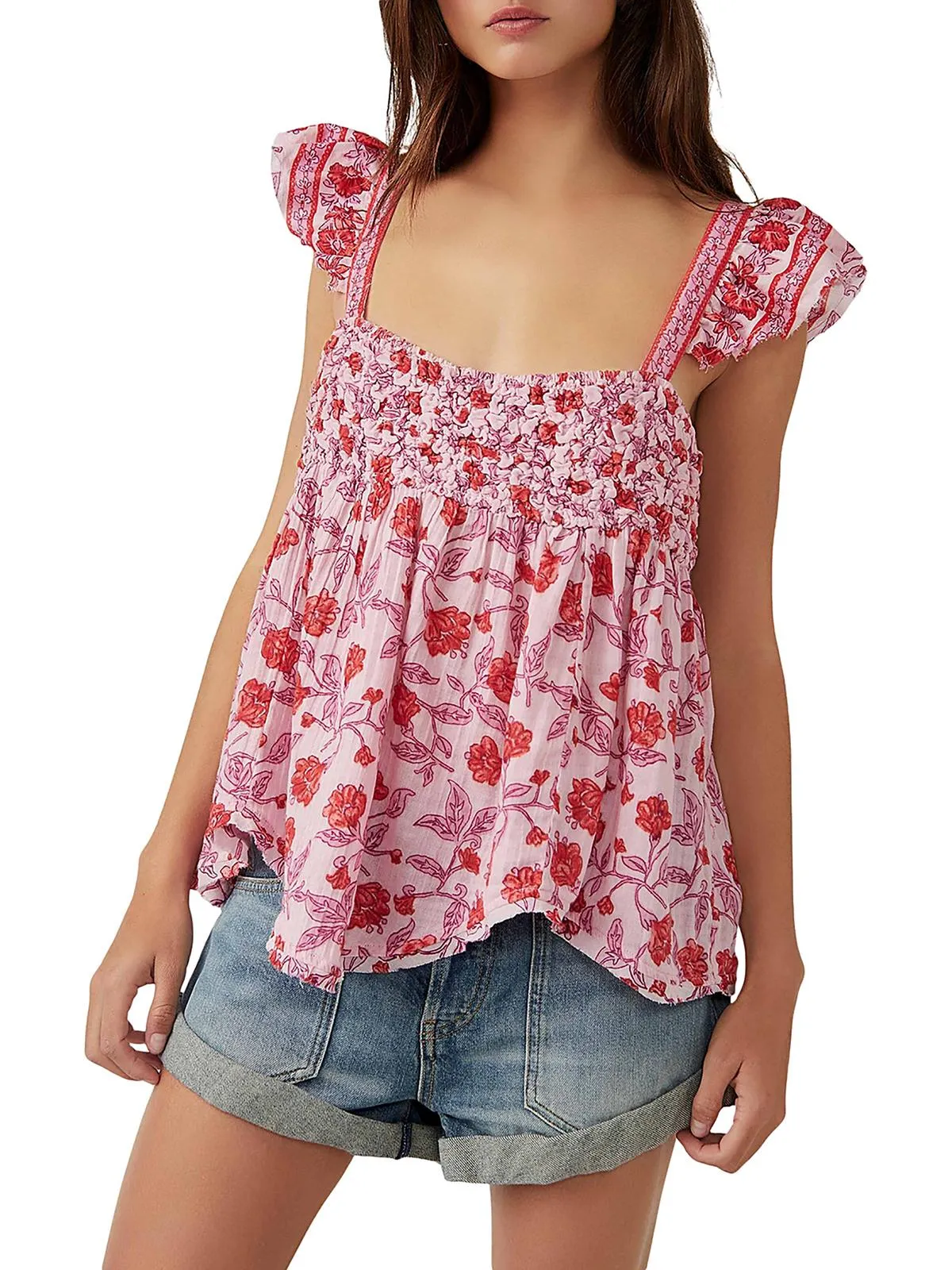 Womens Cotton Floral Print Blouse