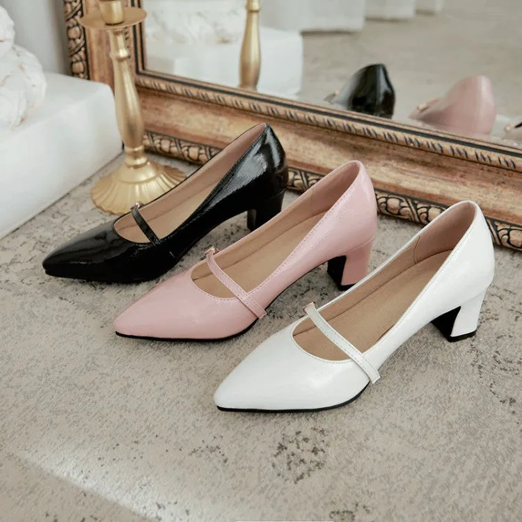 Women's High Heeled Chunky Heels Pumps