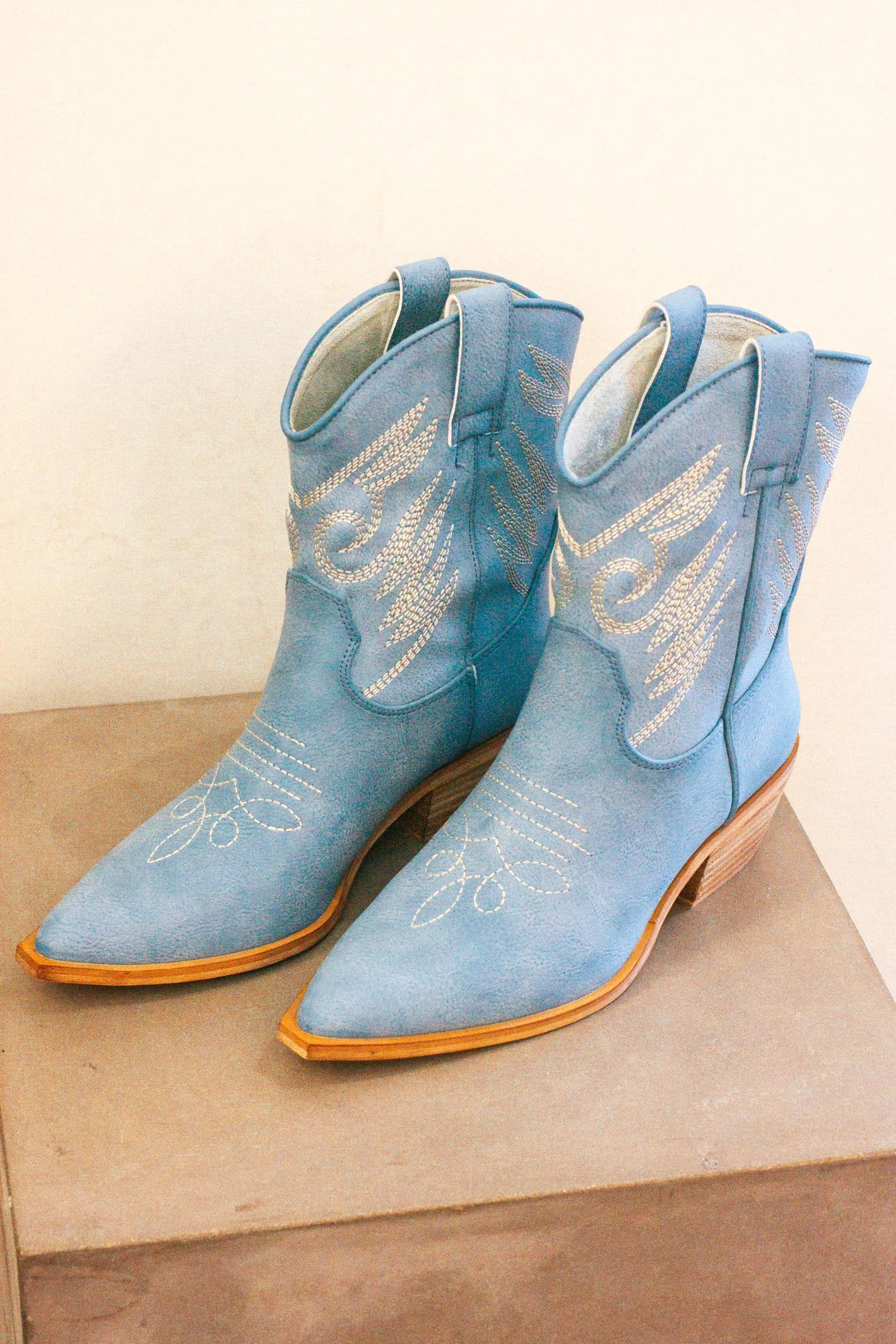 Zahara Sky Blue Short Cowgirl Boot